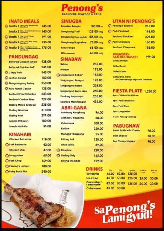 Penong’s Menu